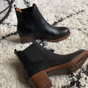 Black rubber-soled booties